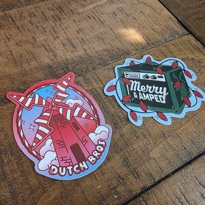 Dutch Bros Red and Green Sticker Set